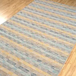 jaipur rugs Off White Striped Wool 5 ft x 7 ft Flat Weave Dhurrie-picture-12