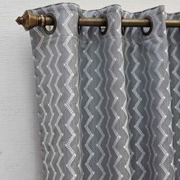 Ariana Grey & White Geometric Room Darkening Window Curtain-image-83