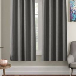 AEROHAVEN Grey Set of 2 Black Out Window Curtain-40