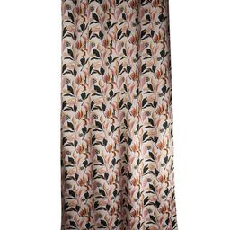 Home Cream-Coloured & Brown Floral Printed Black Out Window Curtain-46