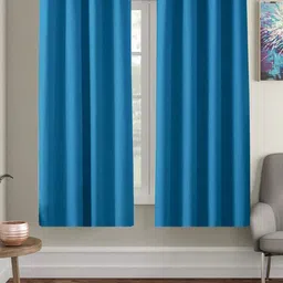 AEROHAVEN Blue Set of 2 Black Out Window Curtain-54