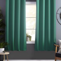 Story@home Teal Green 2 Pieces Black Out Window Curtains-13