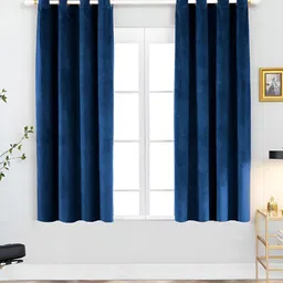 Aura Navy Blue 2 Pieces Room Darkening Window Curtain-picture-17