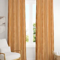 Kraftiq Homes treepunch Beige 2Pcs Floral Room Darkening Window Curtain-image-22