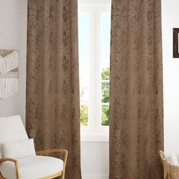 Kraftiq Homes  BurnOut  Brown 2 Pieces Velvet Self Design Room Darkening Window Curtains-image-96