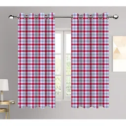 Airwill Red & White 2Pcs Geometric  Room Darkening Window Curtain-picture-16