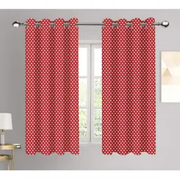 Airwill Red & White 2Pcs Geometric  Room Darkening Window Curtain-picture-14