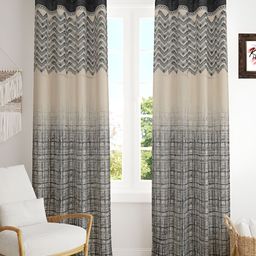 Kraftiq Homes Beige & Grey 2 Pieces Room Darkening Window Curtains-image-25