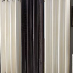 Kraftiq Homes plainpunching Brown & Cream 3 Pieces Room Darkening Window Curtain-image-34