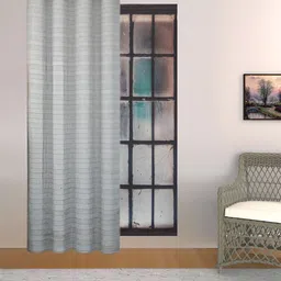 THE CONVERSION Grey Striped Room Darkening Window Curtain-image-92