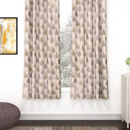 Bedspun Raga Brown & Mustard 2 Pieces Ethnic Motifs Window Curtains-37