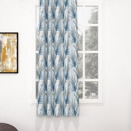 Bedspun Raga Grey & Blue Floral Window Curtain-image-70