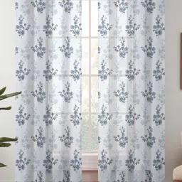 Urban Magic Grey Floral Sheer Window Curtain-image-85