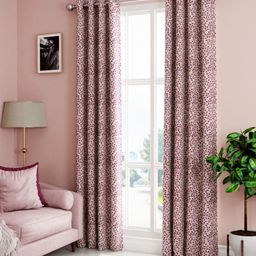 BIANCA Set of 2 Beige & Maroon Floral Printed Door Curtains-30