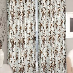 REYANSH DECOR Brown & Off White 2 Pieces Floral Printed Door Curtains-image-9