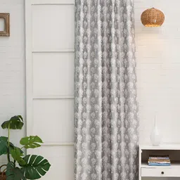 Ariana Grey & White Floral Room Darkening Door Curtain-image-84