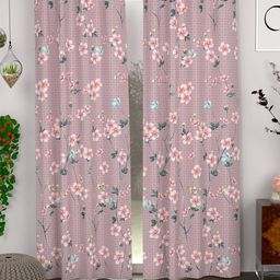 CHHAVI INDIA 2 Pcs Lavender & Green Floral Door Curtain-14