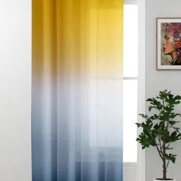 HOMADORN Yellow & Grey Sheer Door Curtain-image-21