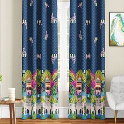SEJ by Nisha Gupta Blue & Green Set of 2 Door Curtain-56