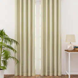 HAPPY HUES Cream Set of 2 Door Curtain-44
