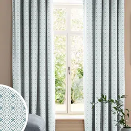 CASABLEU Off White Set of 2 Geometric Door Curtain-12