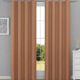 Raymond Home Rust 2 Pcs Geometric Door Curtains-10