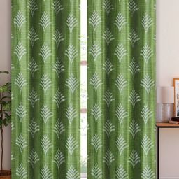 Aura Green & White 2 Pieces Floral Printed Long Door Curtain-image-50