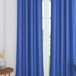 THE CONVERSION Blue Black Out Solid Long Door Curtain-picture-39