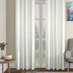 SOKNACK White 2 Pieces Black Out Long Door Curtains-11