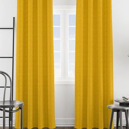 HOMEMONDE Yellow 2 Pieces Room Darkening Velvet Long Door Curtains-11