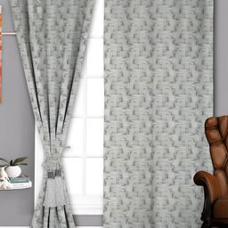Parda Sansar Grey 2 Pieces Room Darkening Long Door Curtain-image-50