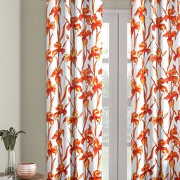 Soumya Rust & Orange Single Room Darkening Long Door Curtain-0