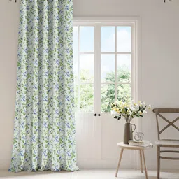 DDecor Blue & White Floral Room Darkening Long Door Curtain-picture-51