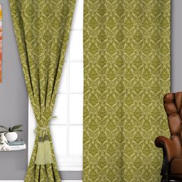 Parda Sansar Green 2 Pieces Ethnic Motifs Printed Room Darkening Door Curtains-image-75