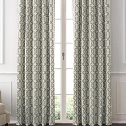GM Avoca Grey & Beige 2 Pieces Geometric Room Darkening Door Curtain-image-55