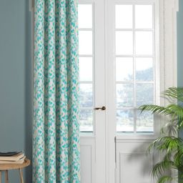 BIANCA Blue Floral Room Darkening Door Curtain-42