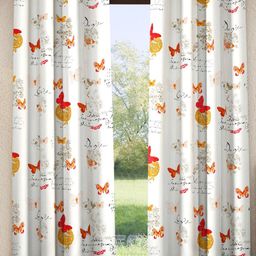 Home Sizzler White & Red Quirky Cotton Room Darkening Door Curtain-17