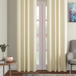 Soumya Cream-Coloured Room Darkening Door Curtain-image-6