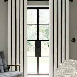Nefertiti Home Grey 2 Pcs Floral Black Out Door Curtain-14