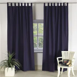 HANDICRAFT PALACE Navy Blue Set of 2 Black Out Door Curtain-image-79