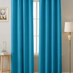 Cloth Fusion Turquoise 2 Pieces Room Darkening Blackout Door Curtains-image-55