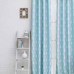 Ariana Turquoise Blue & White Ethnic Motifs Black Out Door Curtain-image-60
