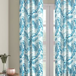 Cortina Blue & White Single Digital Printed Long Door Curtain-13