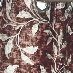 kopa BIANCA Brown & White Set of 2 Floral Window Curtain image 3