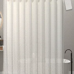 Kuber Industries White Printed Shower Curtains-18