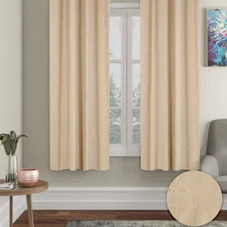 Cortina Cream-Coloured 2 Pieces Black Out Window Curtains-13