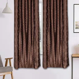 MFD HOME FURNISHING Brown Set of 2 Window Curtains-image-33