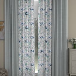 ROSARA HOME Grey & White Set of 4 Floral Door Curtain-image-52