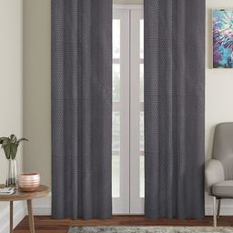 Cortina Grey Set of 2 Polka Dots Embossed Long Door Curtains-29
