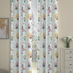 Myntra Elegant Homes White & Yellow Set of 2 Quirky Long Door Curtain-28